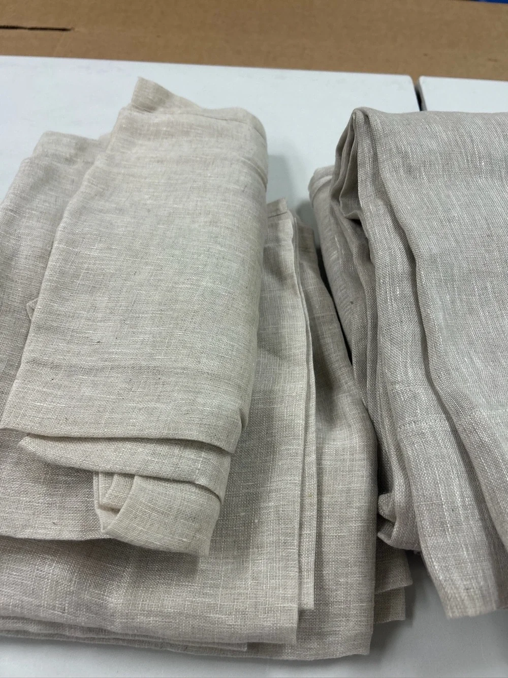 NWOT QUINCE Set Of 2 48x108 European Linen Sheer Curtains Flax 8377